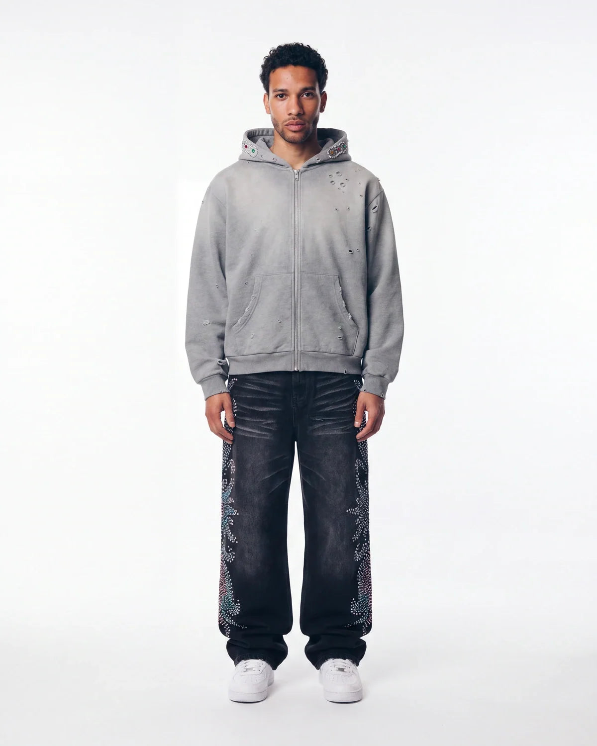 Bravest Studios Sapphire Zip Up Hoodie Heather Grey