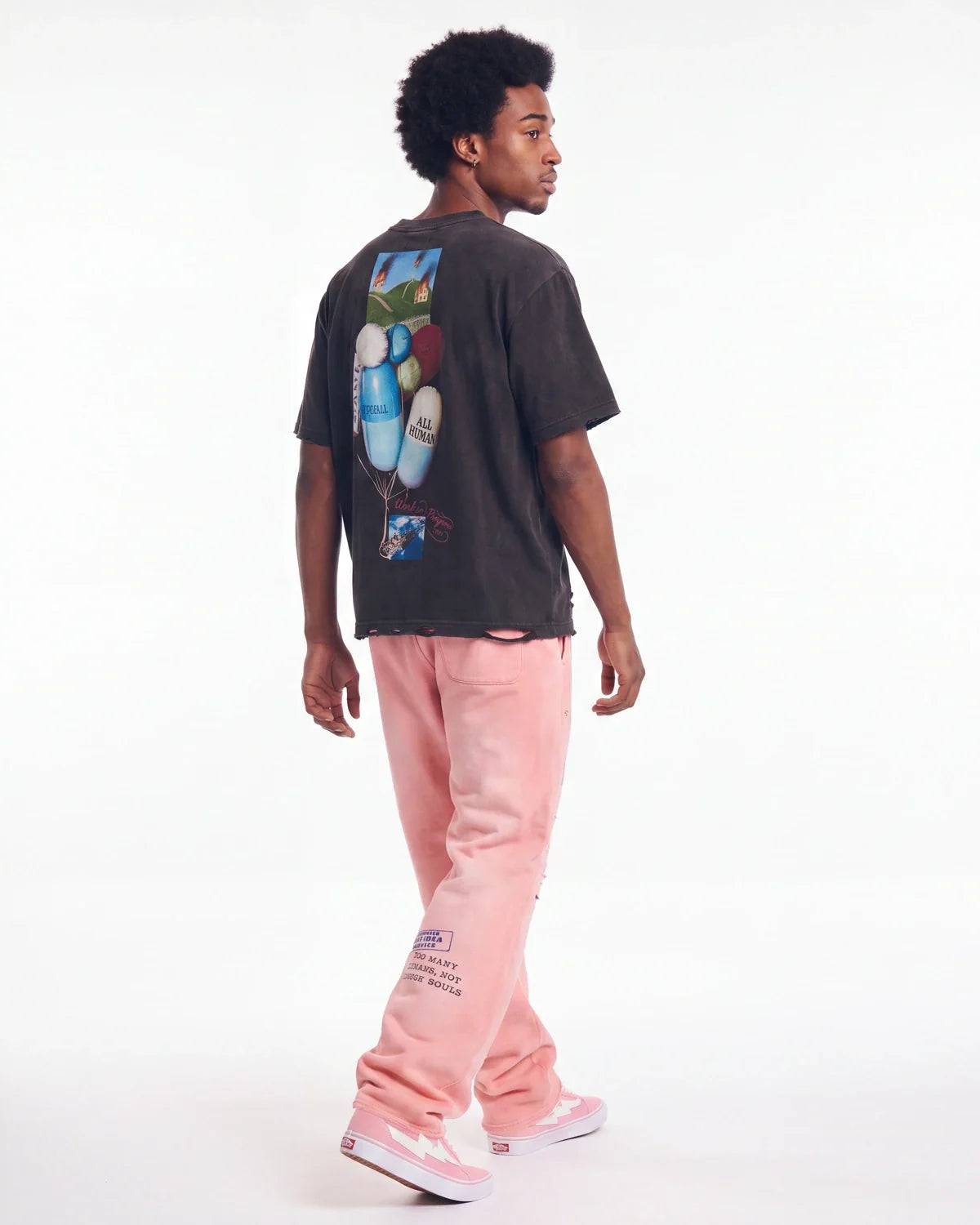 All Human Rehab Sweatpants Pink Wash
