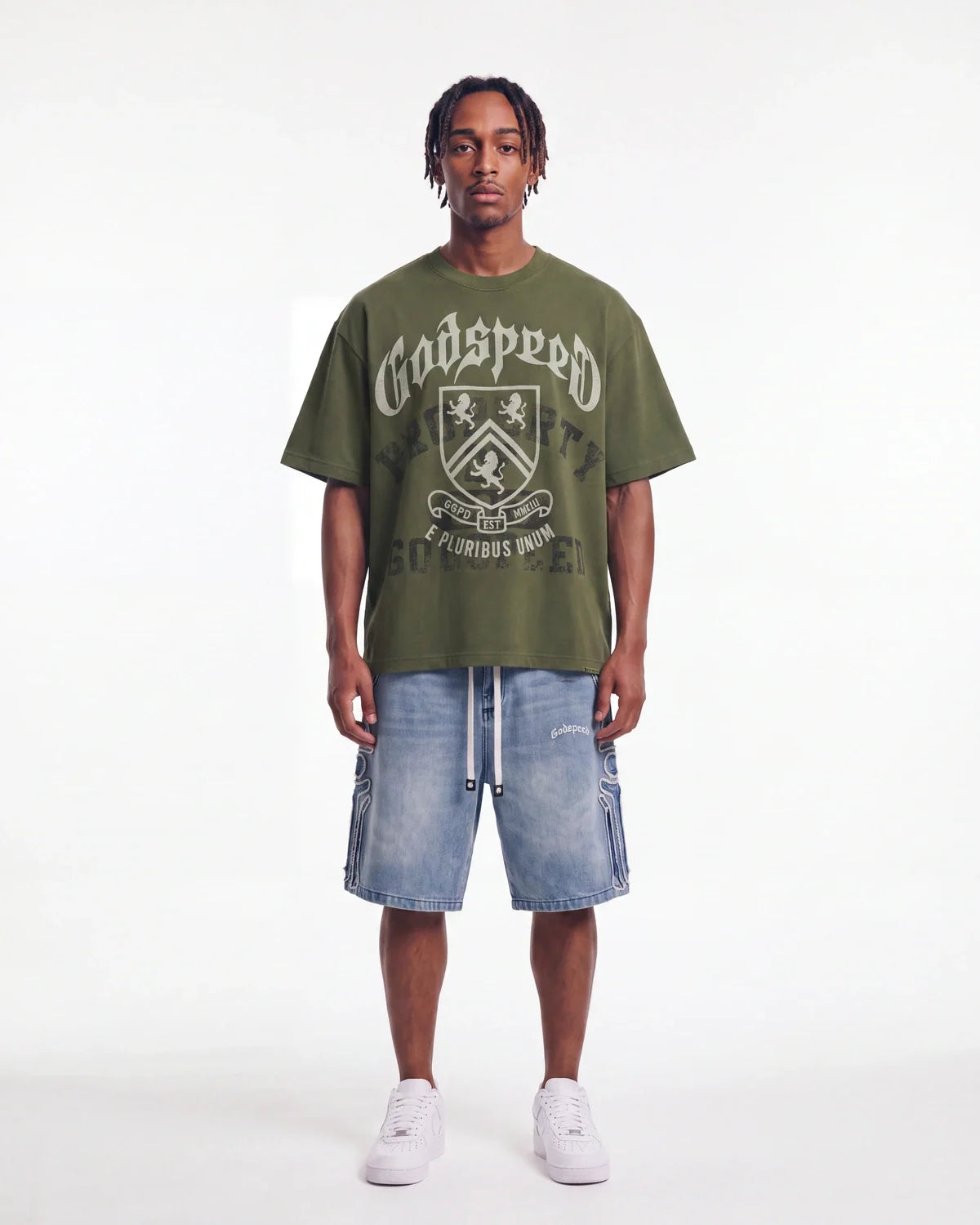 Godspeed Collegiate Tee Olive Wash