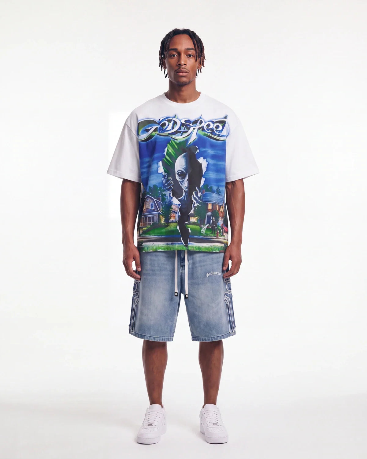 Godspeed Neighborhood Watch Tee White