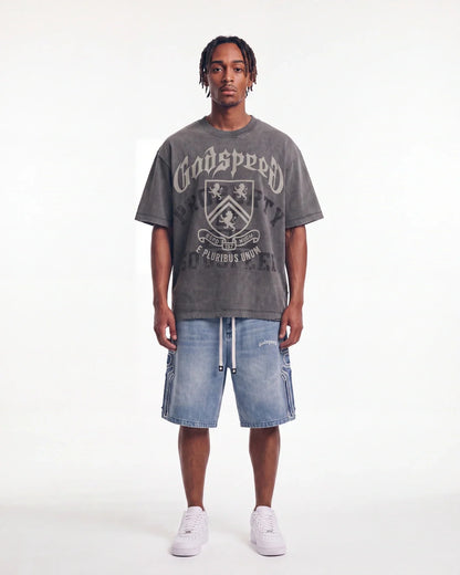 Godspeed Collegiate Tee Grey Wash