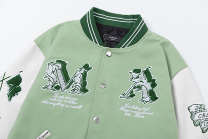 AMRI Angel Branded Woven Varsity Jacket