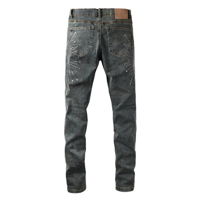 Purple Brand Crystal Diamond Jeans #9122