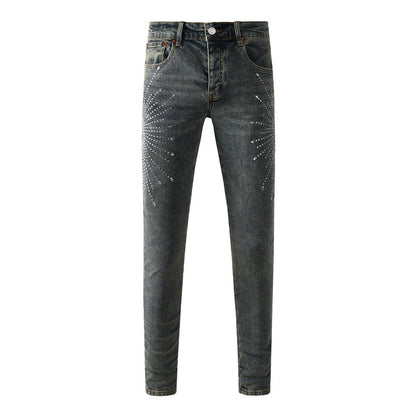 Purple Brand Crystal Diamond Jeans #9122