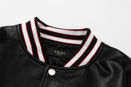 AMRI Club Leather Varsity Jacket