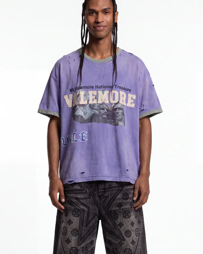 Vale Forever Camp Ringer Tee Lake Purple