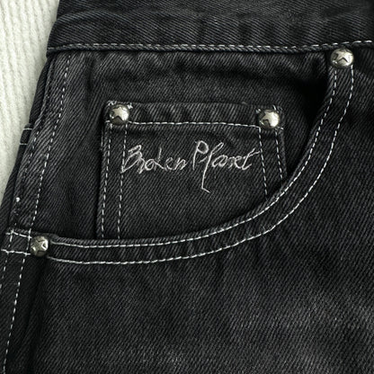 Broken P Denim Jeans Shorts