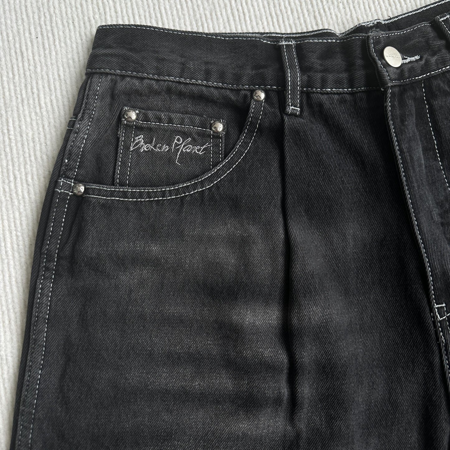 Broken P Denim Jeans Shorts