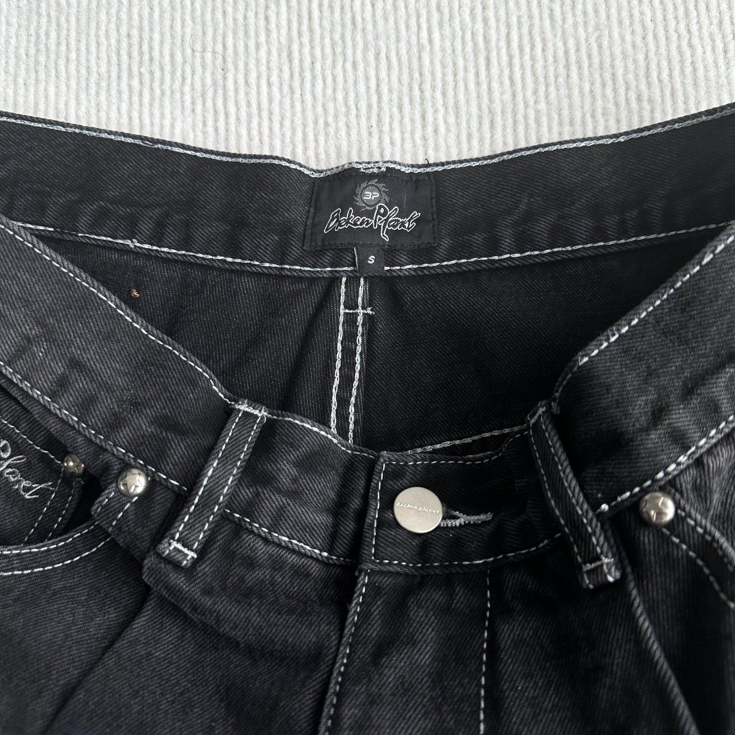 Broken P Denim Jeans Shorts