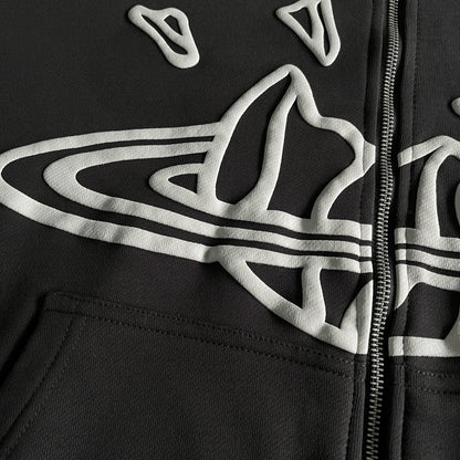 Broken P Double Zip Up Hoodie