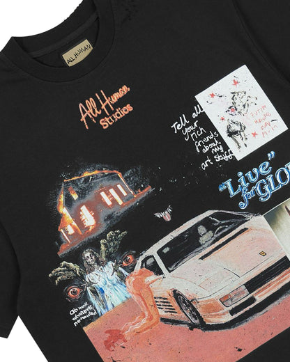 All Human White Ferrari V2 Tee Black
