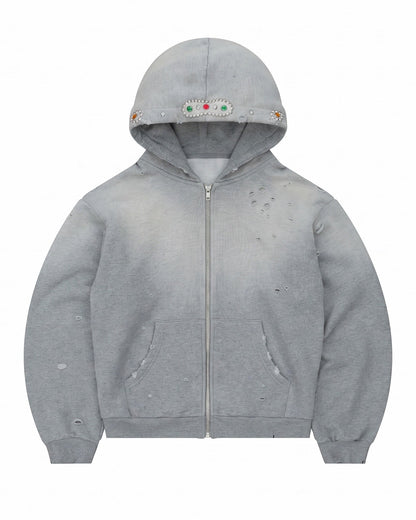 Bravest Studios Sapphire Zip Up Hoodie Heather Grey